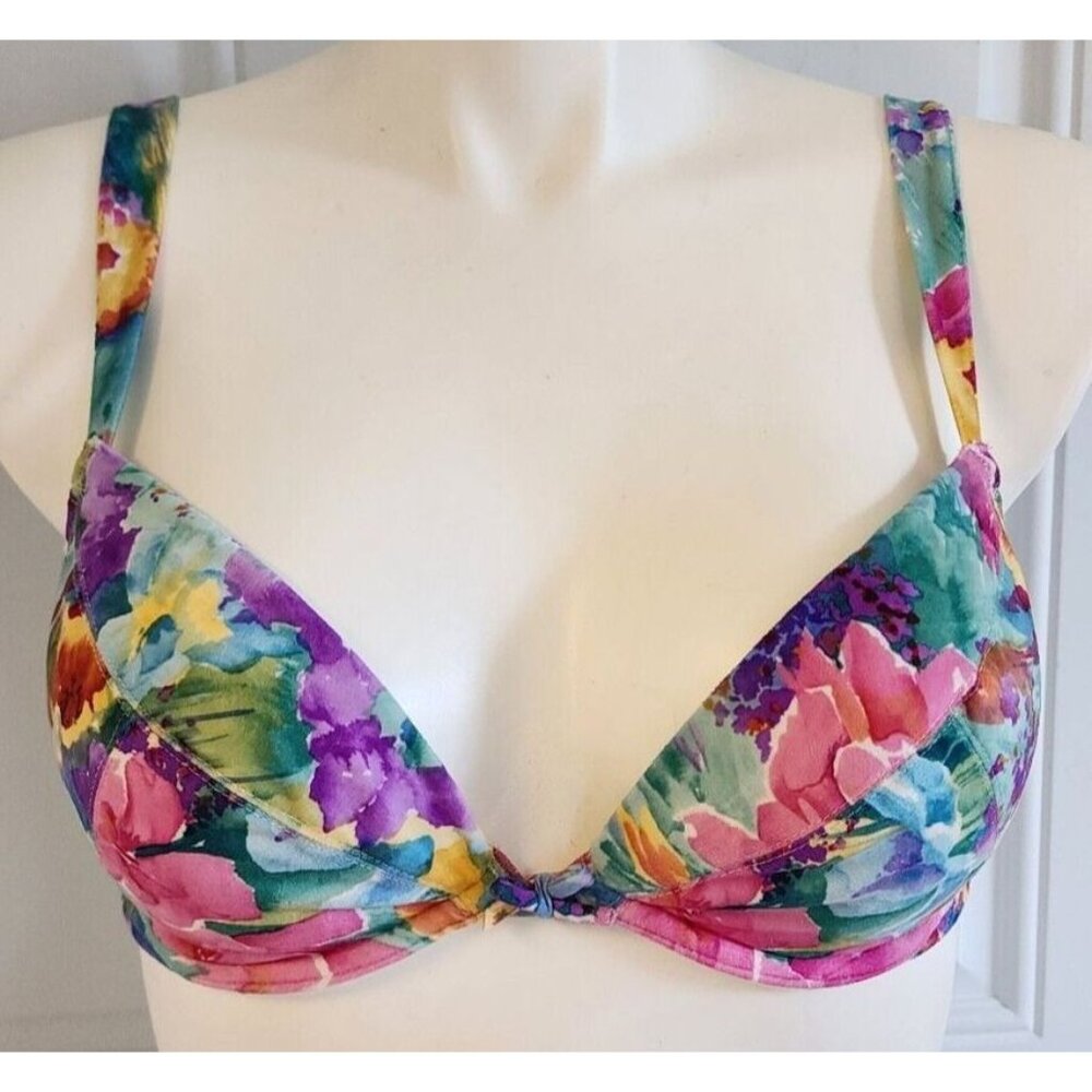 Vintage WONDERBRA Push Up Underwire Bra Nylon Floral Style‎ 7159 Size 36C